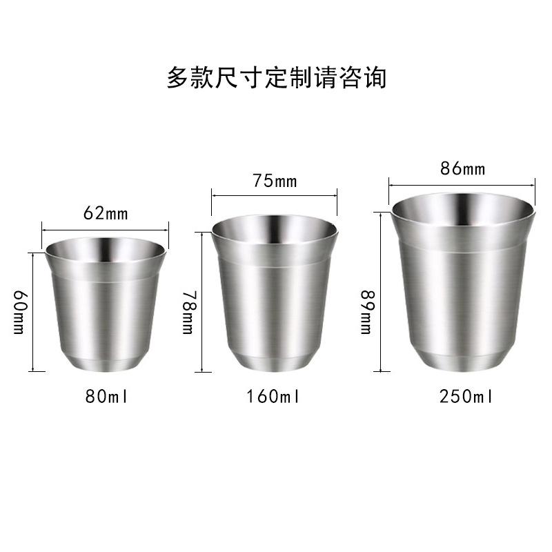 Cốc inox phong cách mới nhất di động tiện dụng miệng cốc hai lớp đĩa cách nhiệt cốc cà phê espresso hai lớp