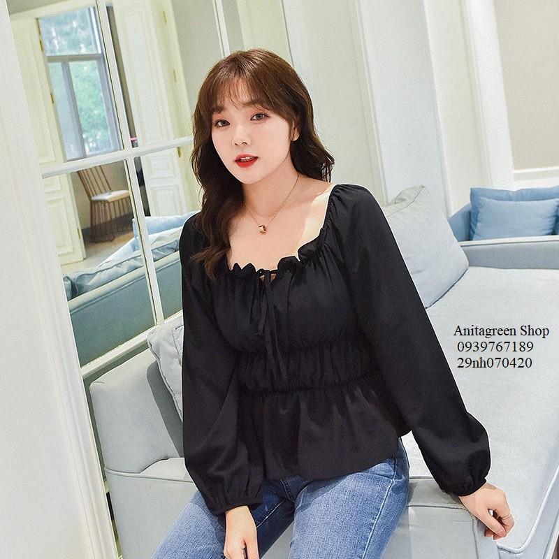 Nh070420-ÁO KIỂU NHÚNG EO TAY PHỒNG s-6xl