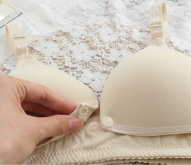 Áo lót cho con bú, áo ngực bầu và sau sinh mở cúc trước tiện lợi. chất liệu cotton co giãn không gọng đệm vừa chống chảy xệ cho chị em sau sinh