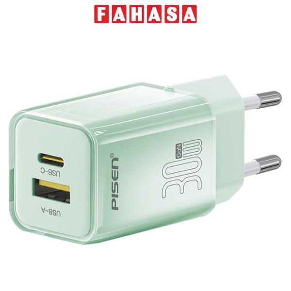 Sạc Nhanh Pisen Quick - Vivid Crystal 30W 1C1A - Màu Xanh Mint