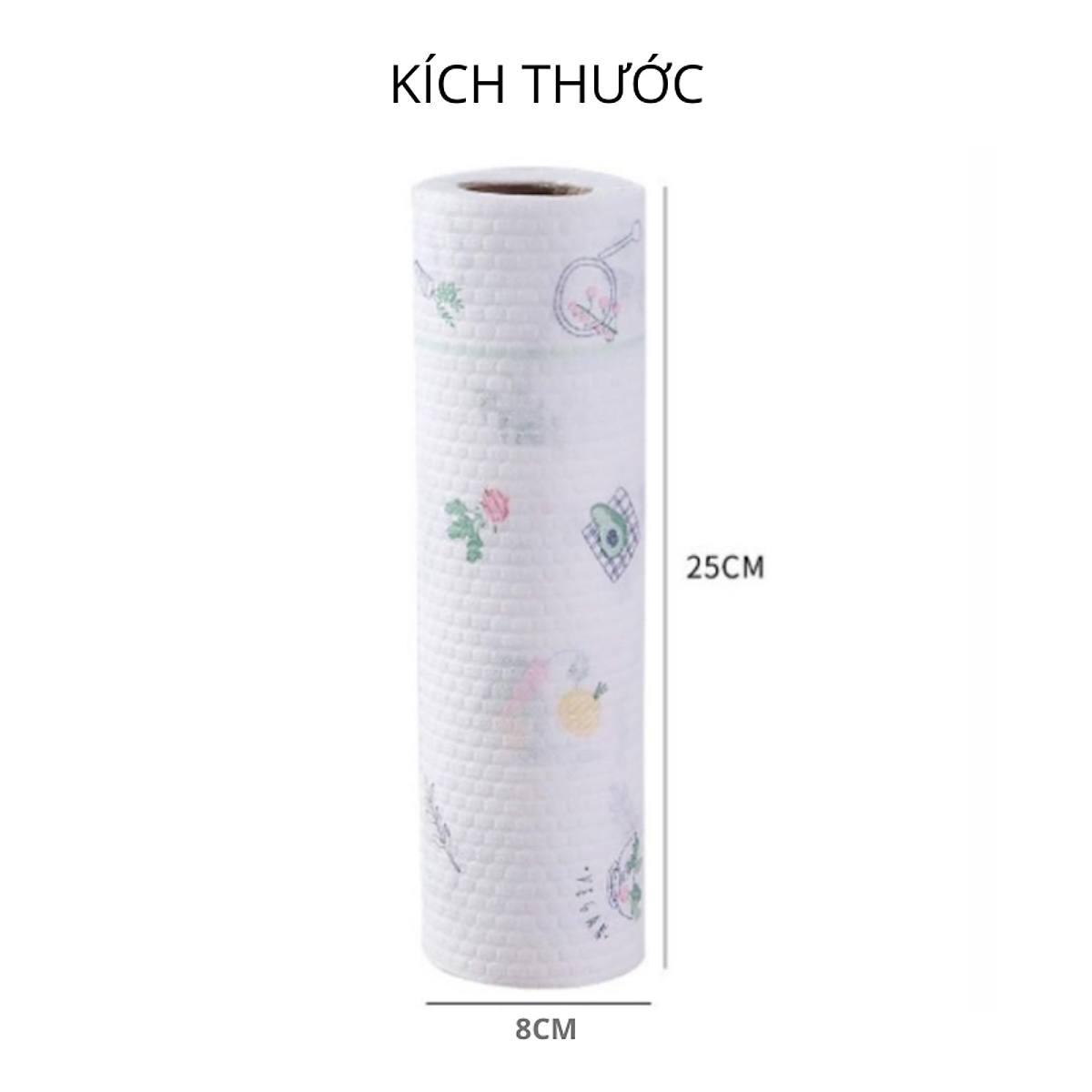 25cm 1c | Cuộn giấy lau nhà bếp đa năng vải không dệt có thể tái sử dụng nhiều lần