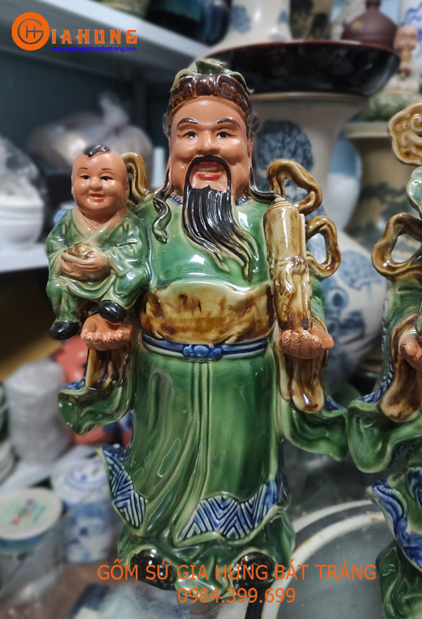 Bộ tam đa Phúc Lộc Thọ gốm sứ Bát Tràng