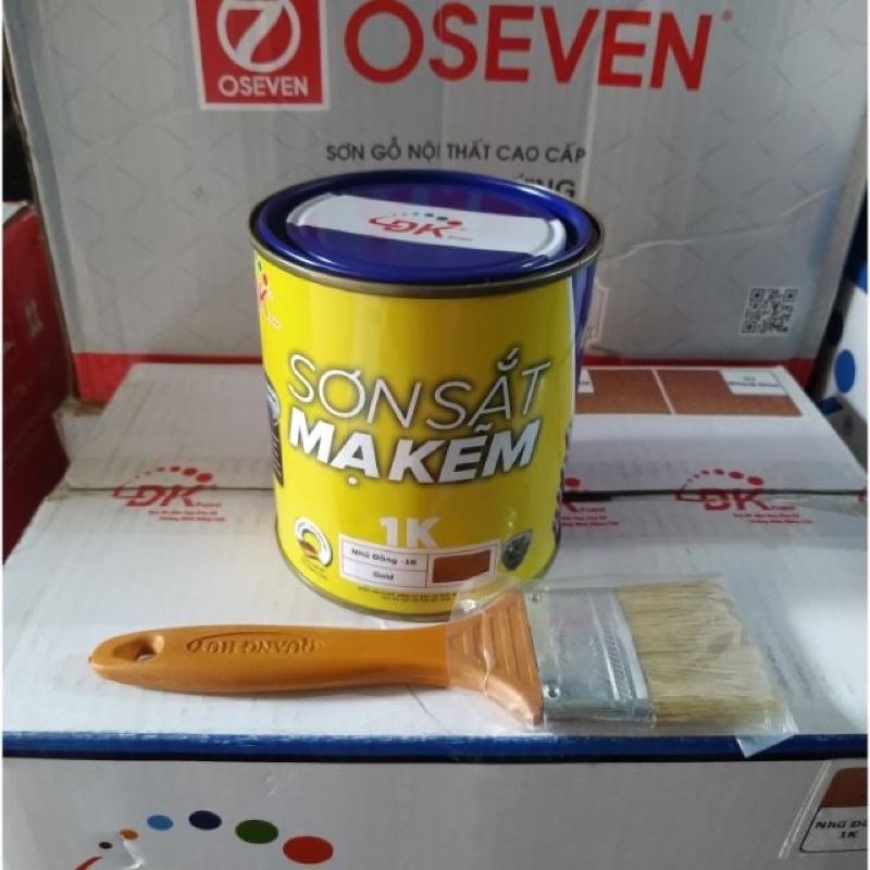 Sơn sắt mạ kẽm màu Nhũ Đồng 1K - Sơn đa năng, bám dính tốt, có độ bóng cao và nhanh khô