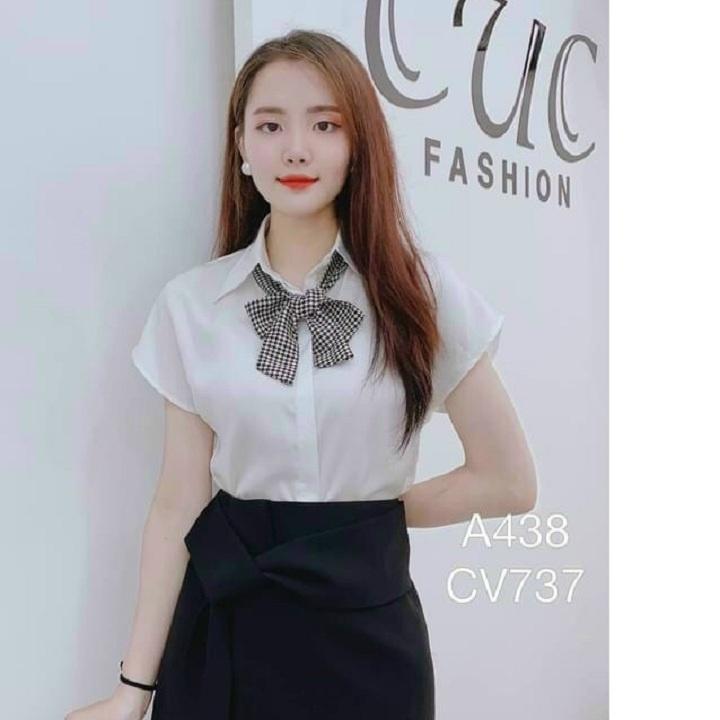 Áo sơ mi công sở nữ chất lụa tằm tặng kèm khăn_sơ mi nữ đẹp