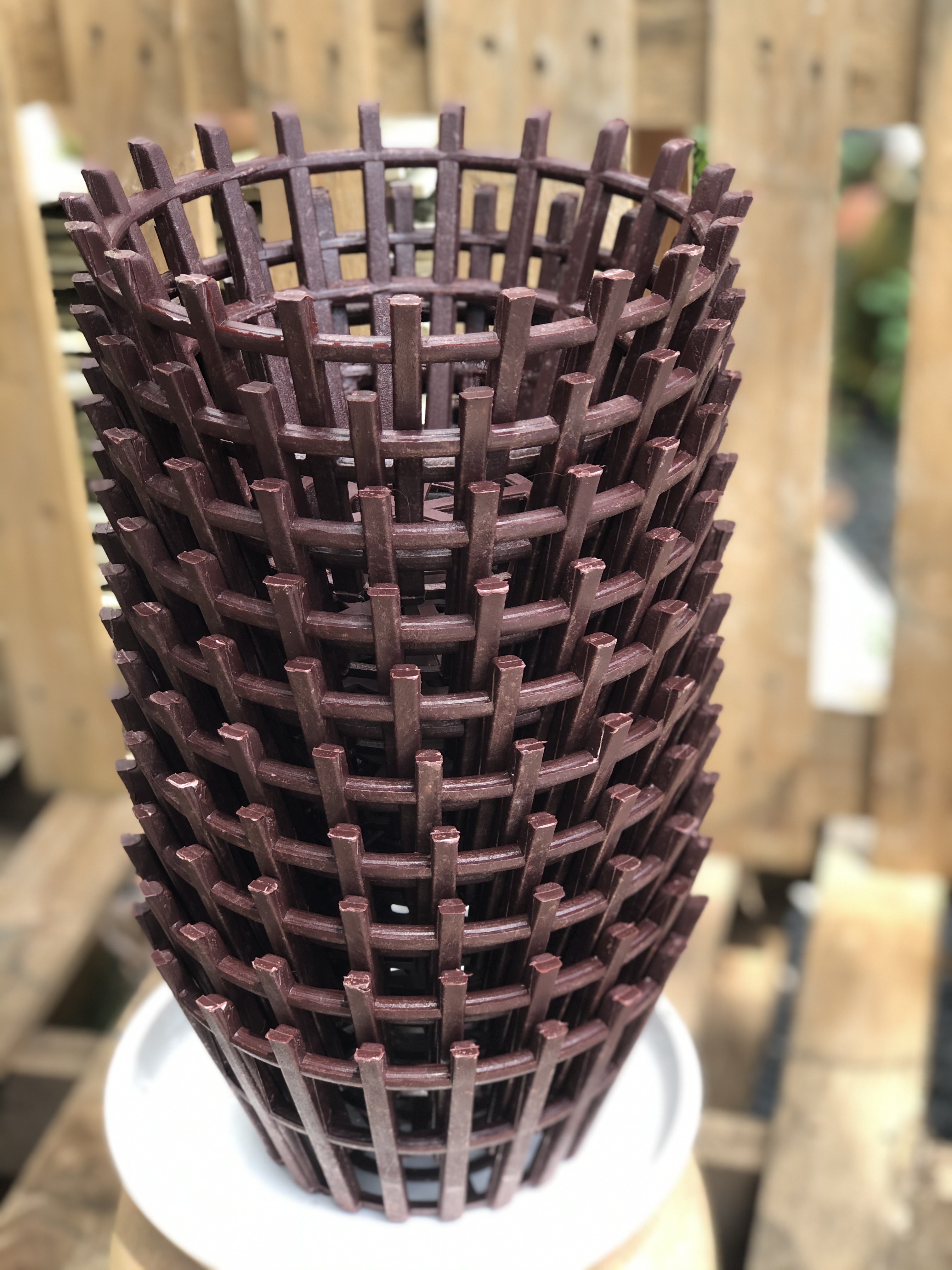 Bộ 10 chậu trồng lan giả gỗ kích thước fi 23 cm