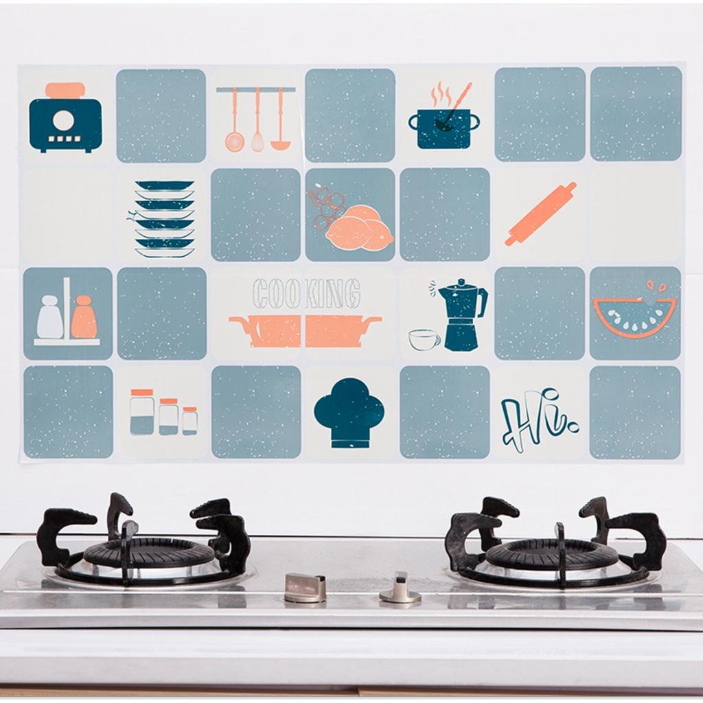 Giấy Decal dán tường nhà bếp cách nhiệt, tránh bám dầu mỡ loại 1- nhiều hoạ tiết ngộ nghĩnh
