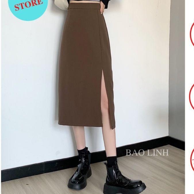 Chân Váy Chữ A sẻ trước độ dài 70cm thời trang nữ