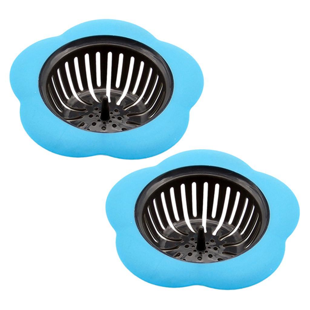 2pcs Bath Kitchen Waste Sink Strainer Hair Trap Filter Basin Drain Catchers