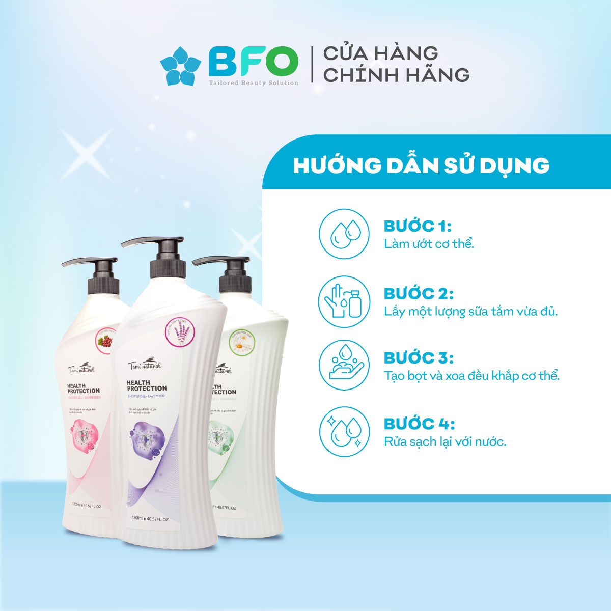 Sữa Tắm Kháng Khuẩn Gia Đình Heath ProtectionTami Natural Dưỡng Ẩm Cho Da Khoẻ Mạnh 1200ml