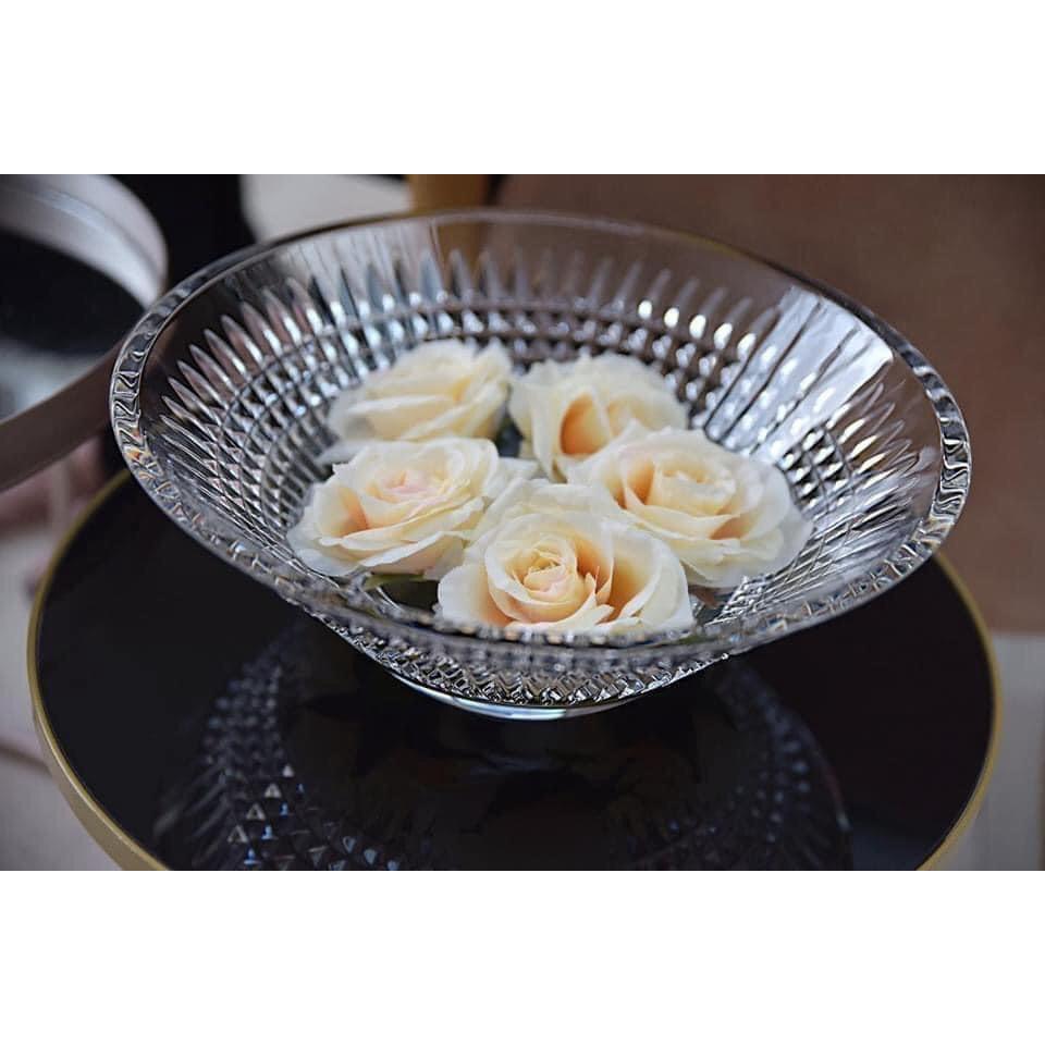 Bát Pha Lê Cao Cấp Rogaska Diamond, Âu Pha Lê Đựng Salad, Hoa Quả, Khay Thủy Tinh Đẹp, Cao 35cm, Nhập Đức