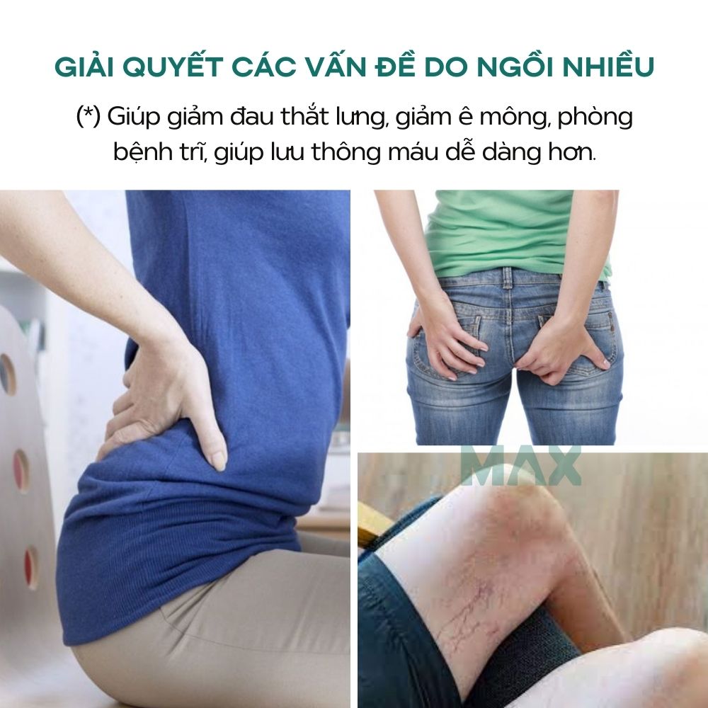 Gối đệm lót ngồi công thái học giúp phòng bệnh trĩ giảm đau xương cụt mẫu mới 2023 bảo hành 1 năm