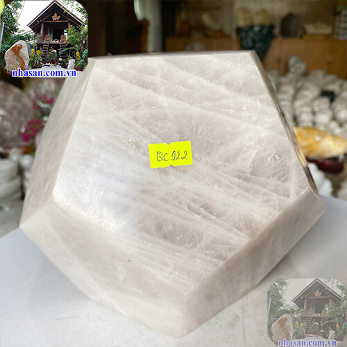 Đá 12 mặt thạch anh hồng tự nhiên giúp tinh thần sảng khoái và minh mẫn QC922 nặng 10kg kích thước 20x12