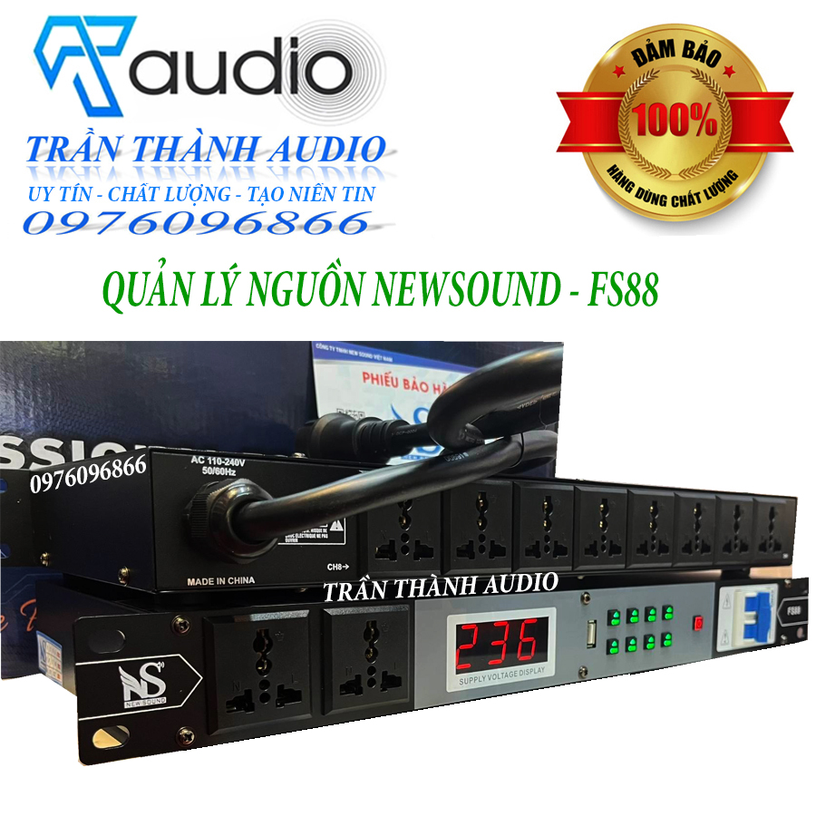 Quản lý nguồn dàn âm thanh gia đình NEWSOUND FS88 hàng chính hãng nhập khẩu 2023 có chế độ lọc nguồn quản lý nguồn âm thanh 8 chân cắm