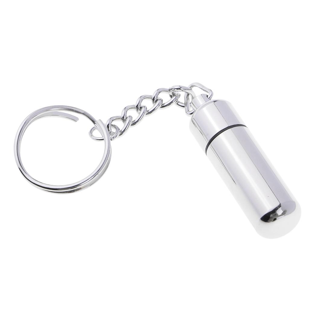 Cigar Punch Keychain – Stainless Steel Silver - Pocket Cigar Punch Tool Double Blades - Key Ring Holder for Men - 4.4cm