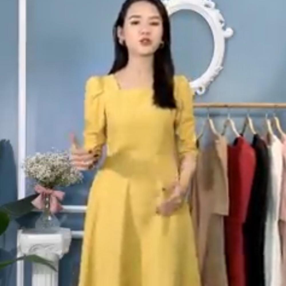 Váy cao cấp lụa trượt hàn, đầm công sở nữ đủ size từ S đến size xxl