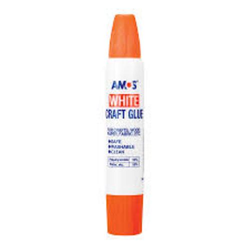 Bộ sản phẩm keo sữa white AMOS WHITE CRAFT glue 34ml + 02 Hồ khô 8g AMOS WHITE GLUE STICK (màu xanh và màu đỏ)