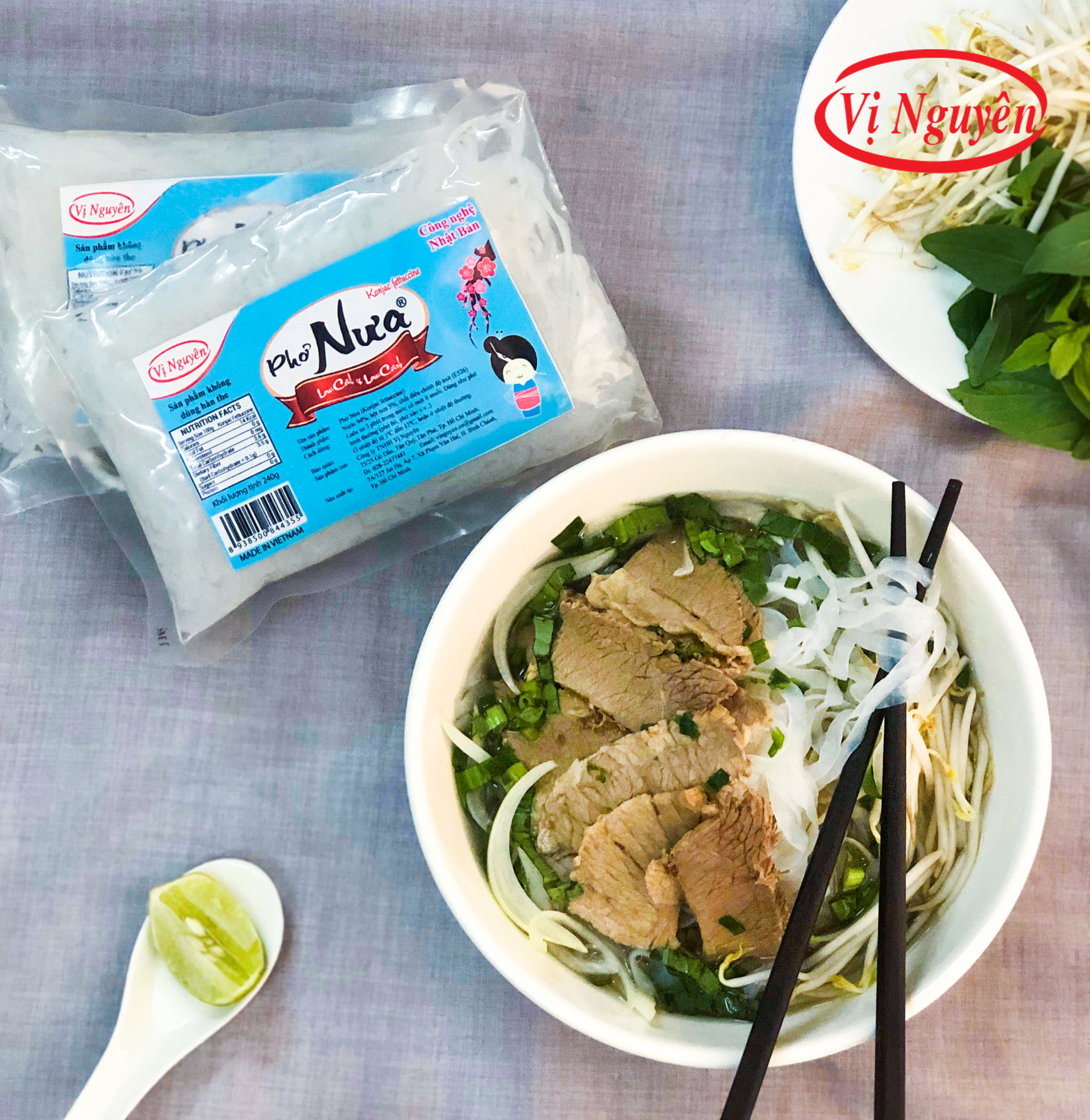 Combo 3 Gói Phở Nưa 2 Gói Miến Nưa Vị Nguyên 240Gram