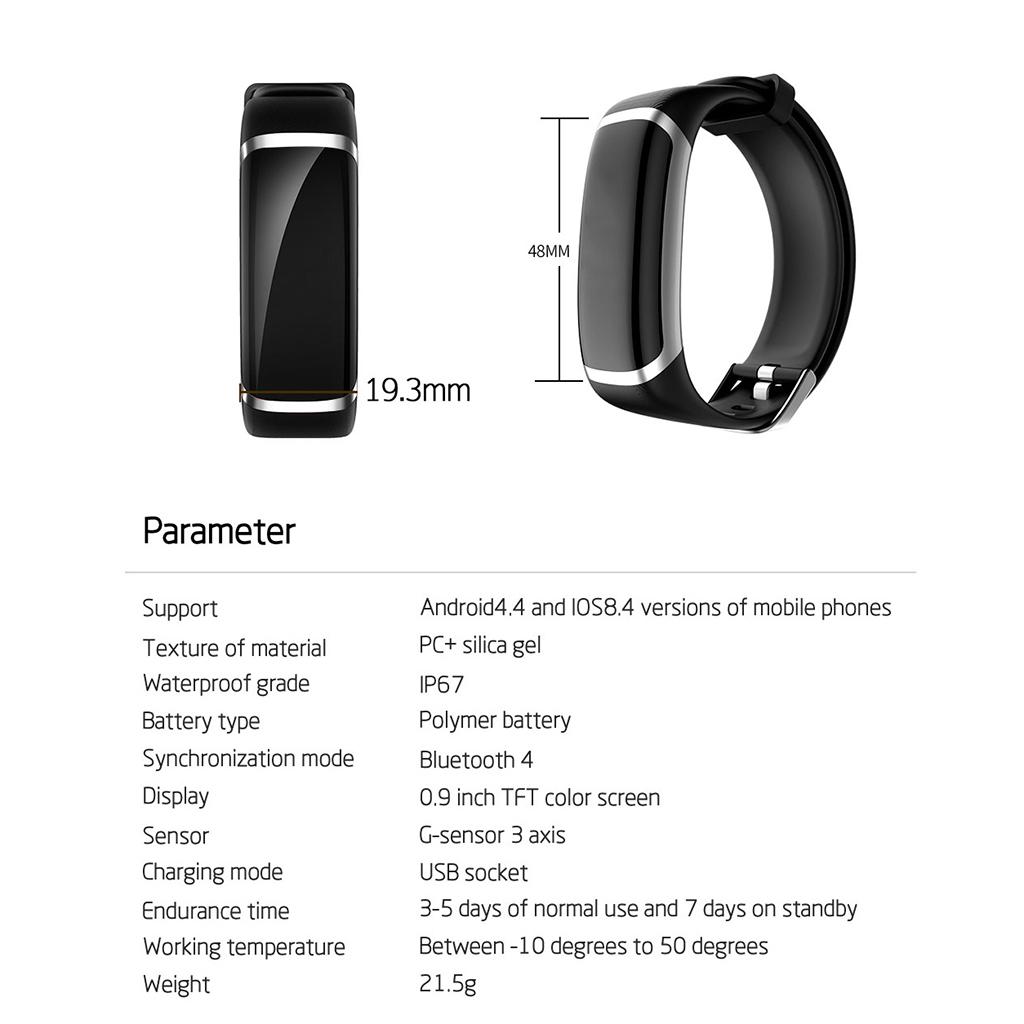 Smartwatch Bracelet Watch Sports Watch With Heart Rate Blood Pressure Blood Oxygen Monitoring Sleep Monitor, IP67 Waterproof