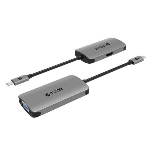 Cổng Chuyển Đổi Mazer USB-C to 4K-HDMI+VGA Dual Display Adapter, Vỏ chất liệu Aluminum giúp giảm thiểu nhiễu điện từ. HÀNG CHÍNH HÃNG