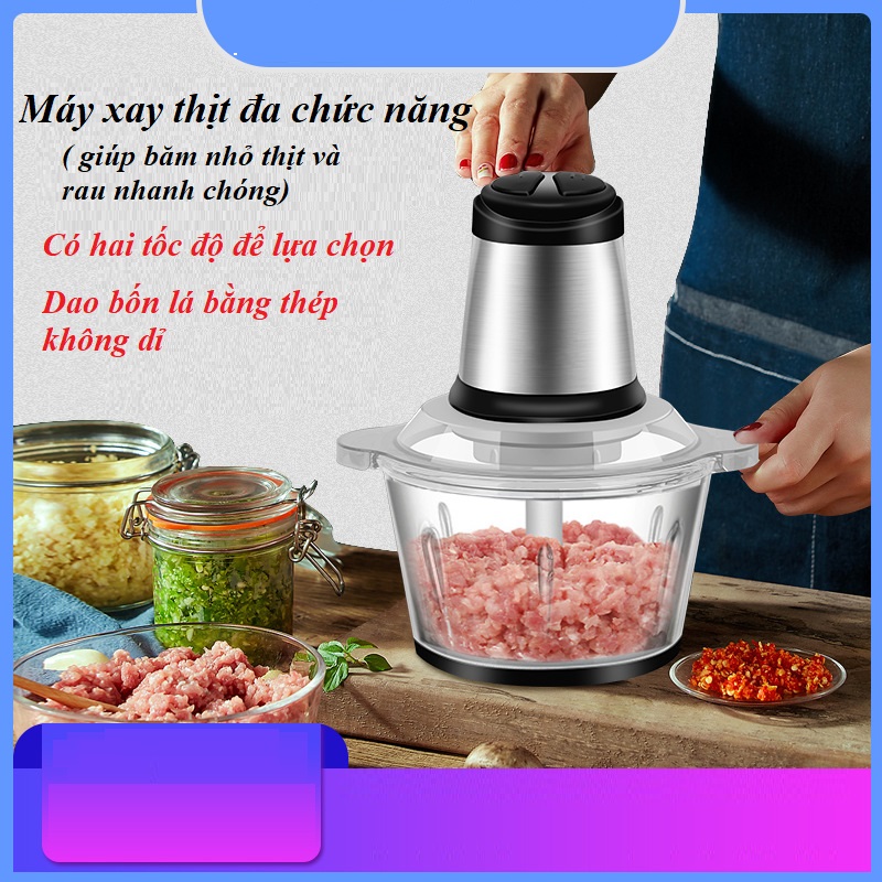 Máy xay thịt - Cối xay thịt - may xay thit - Máy xay thịt làm giò, động cơ tốt cối thủy tinh an toàn