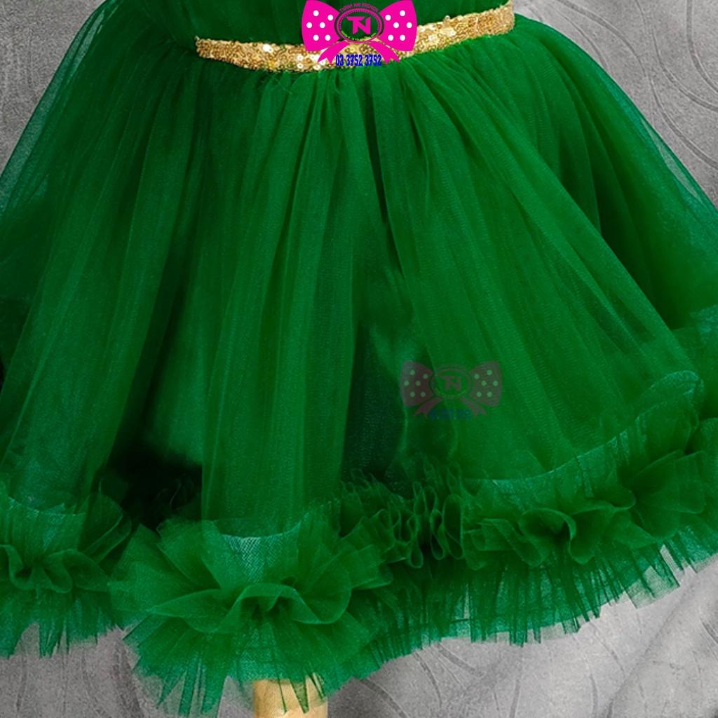 Váy Bé Gái Lệch Vai Đính Nơ Điệu Đà hàng Thiết Kế Cao Cấp Đầm Công Chúa Thanh Nhi Fashion TN25220010