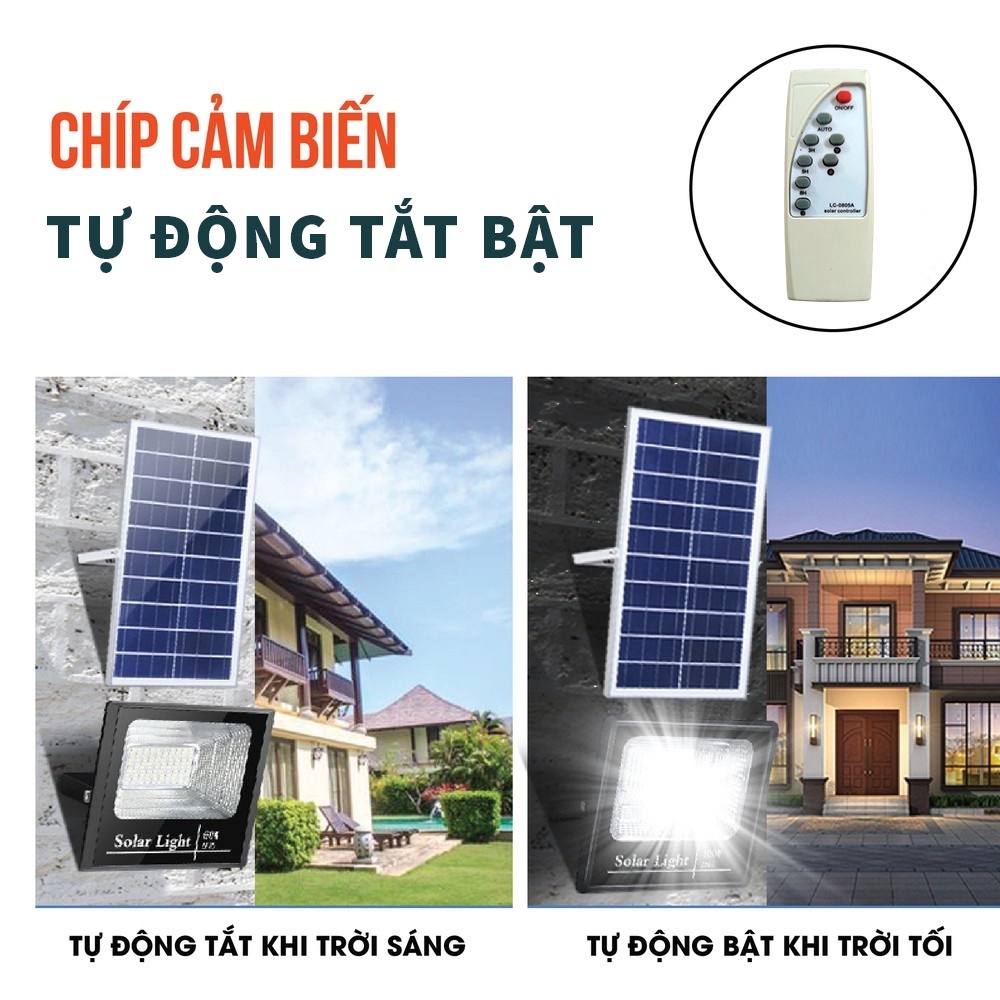 Đèn năng lượng mặt trời 60W -  45W - 80W - 100W - 180W, Hoàn toàn không sử dụng điện, có điều khiển từ xa  - D1082