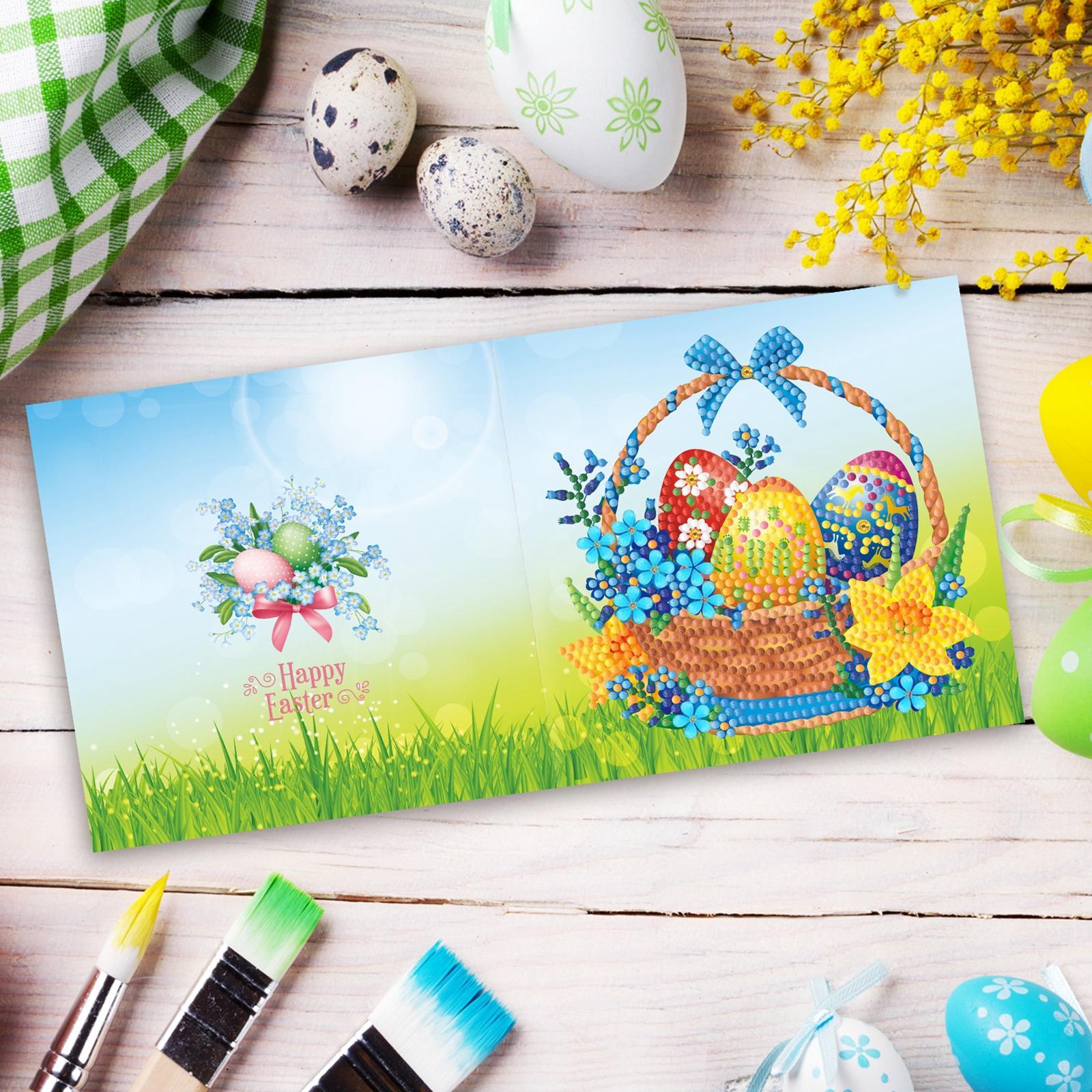 8x 5D DIY Greeting Cards Easter Bunny