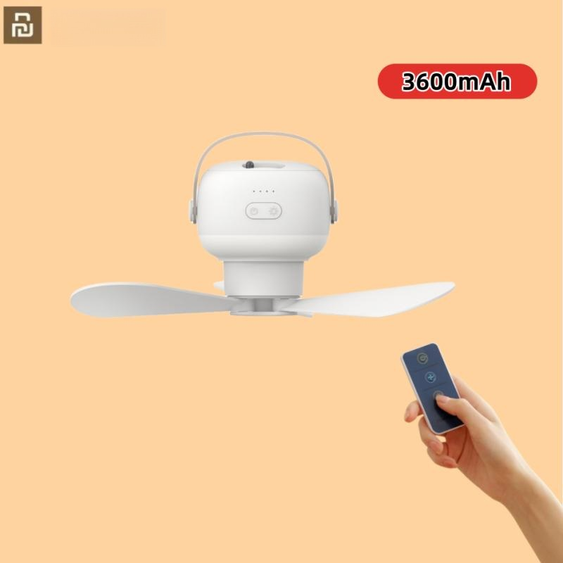 Bốn tốc độ có thể sạc lại điều khiển từ xa gió lớn im lặng quạt trần với ánh sáng ban đêm cho ký túc xá và cắm trại ngoài trời