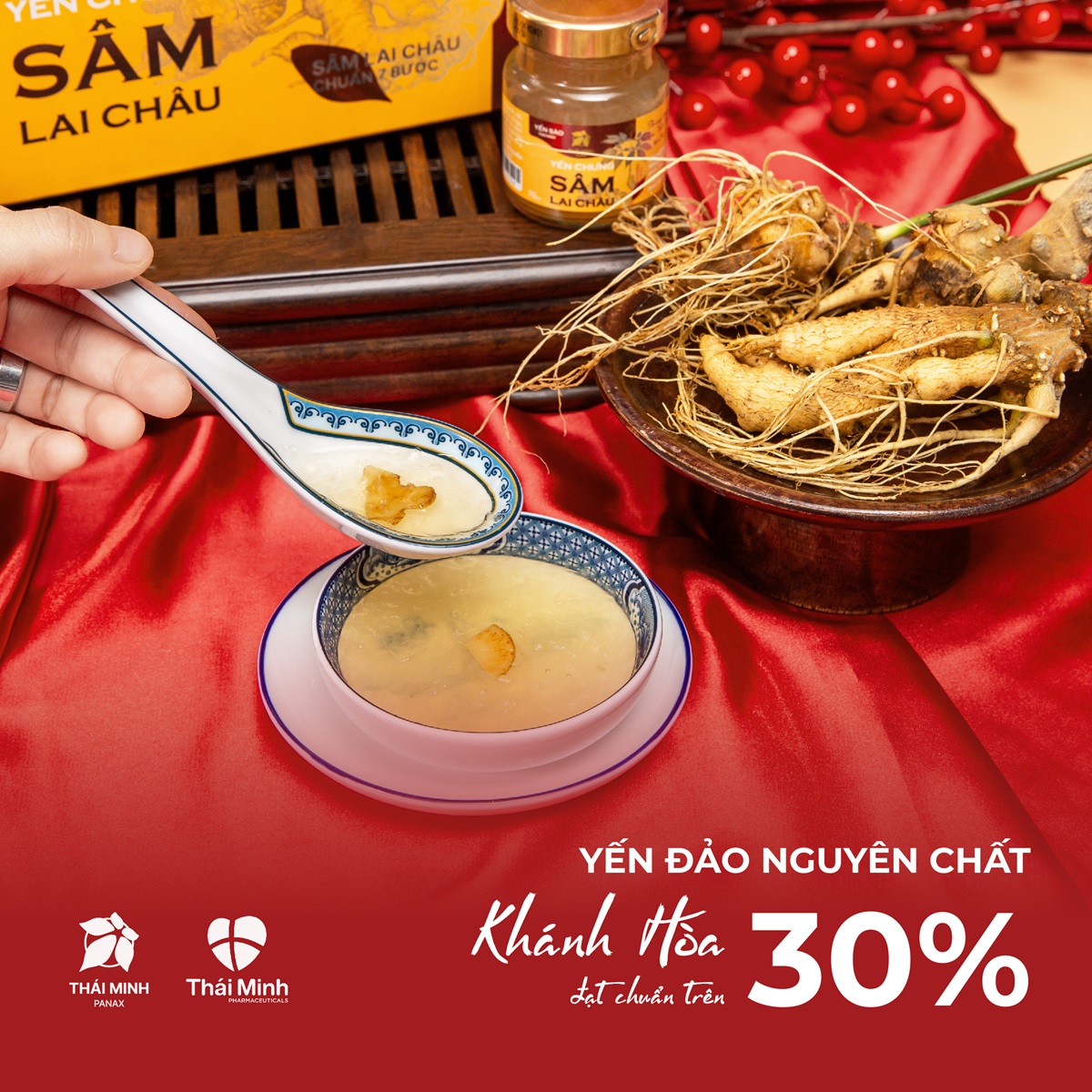 Yến sào Thái Minh - Yến chưng Sâm Lai Châu