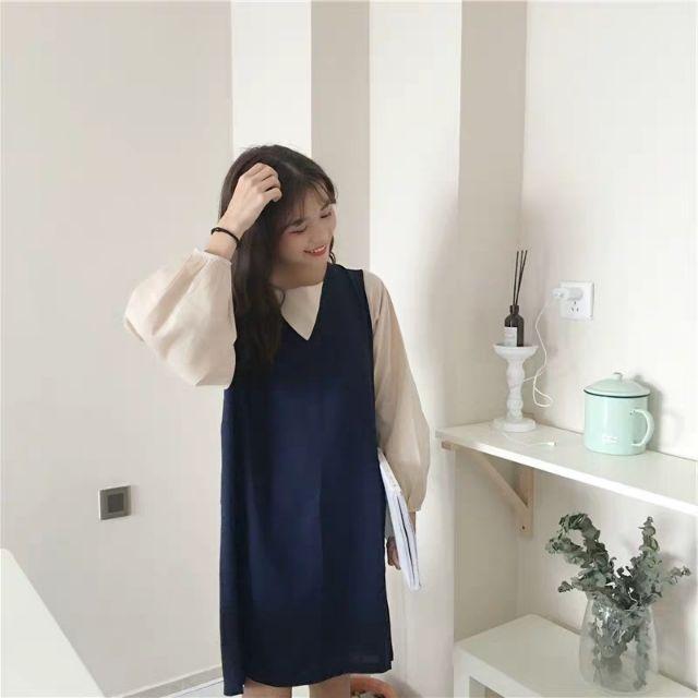 Đầm dáng suông tay phồng Quảng Châu