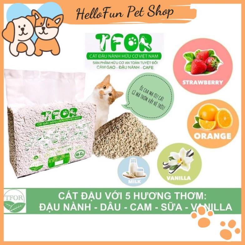 Cát đậu nành hữu cơ TFOR - Cát vệ sinh cho mèo bảo vệ môi trường (Túi 6L