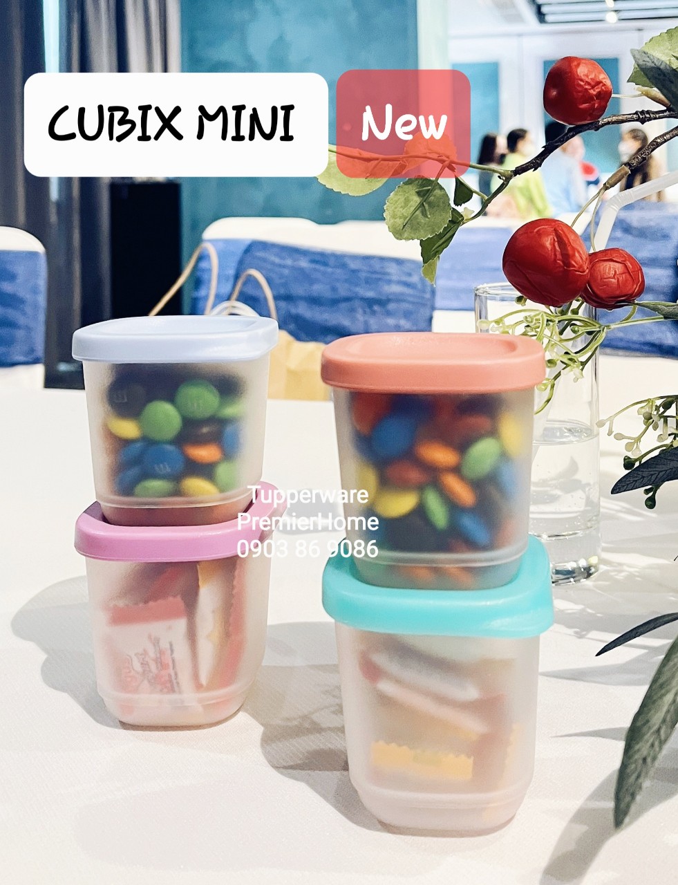Bộ hộp Bảo quản thực phẩm Tupperware Cubix Mini Square