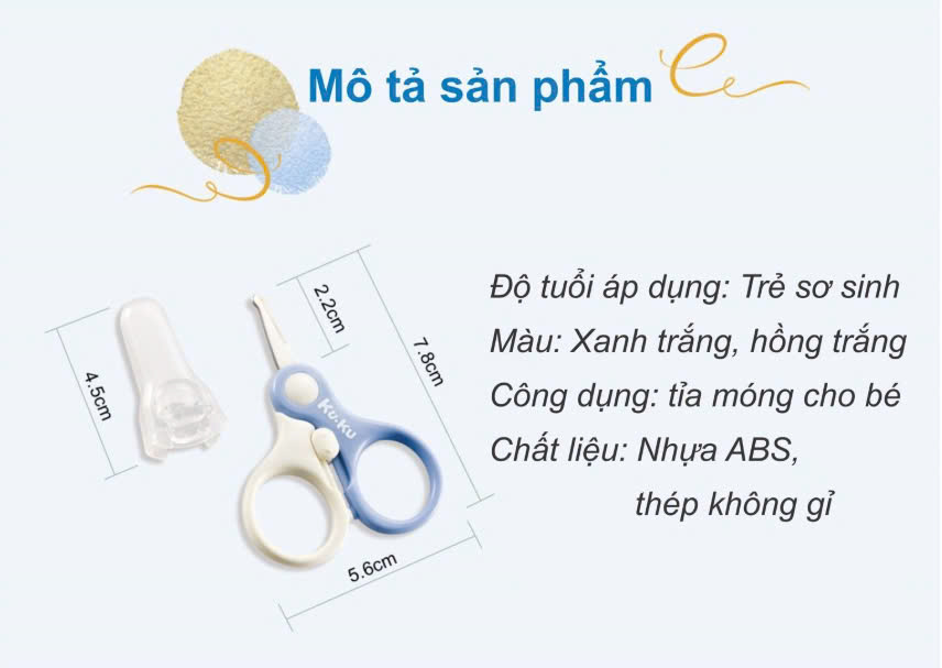 KÉO CẮT MÓNG TAY AN TOÀN CHO BÉ TỪ 6M+ KUKU - KU3035