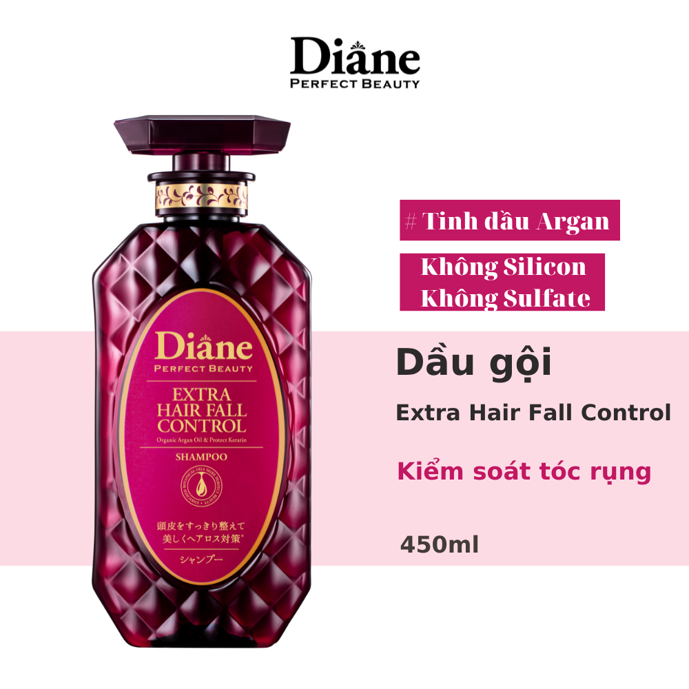 DẦU GỘI MOIST DIANE EXTRA HAIR FALL CONTROl Kiểm soát tóc rụng và Phục hồi 450ml