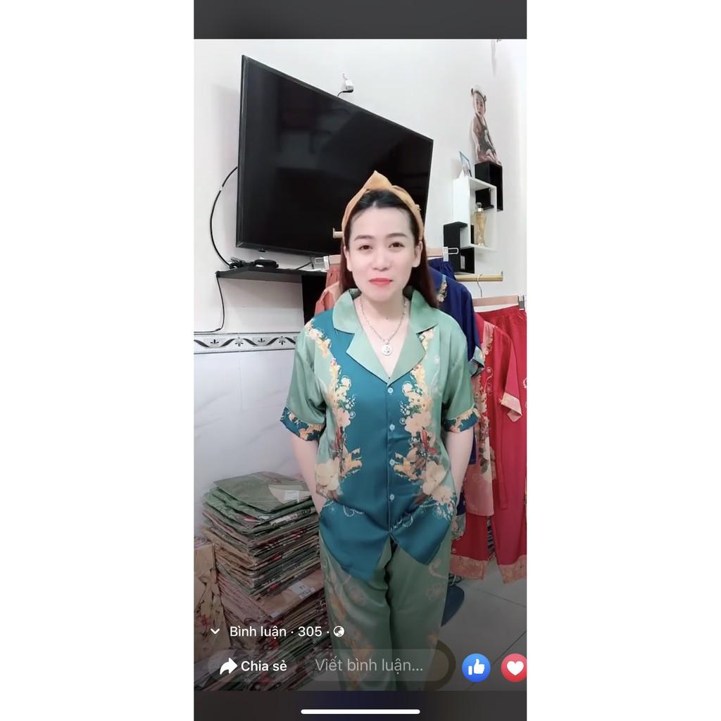 Thời trang trung niên cho mẹ,Bộ mặc nhà trung niên lụa latin cao cấp 50-75 kg