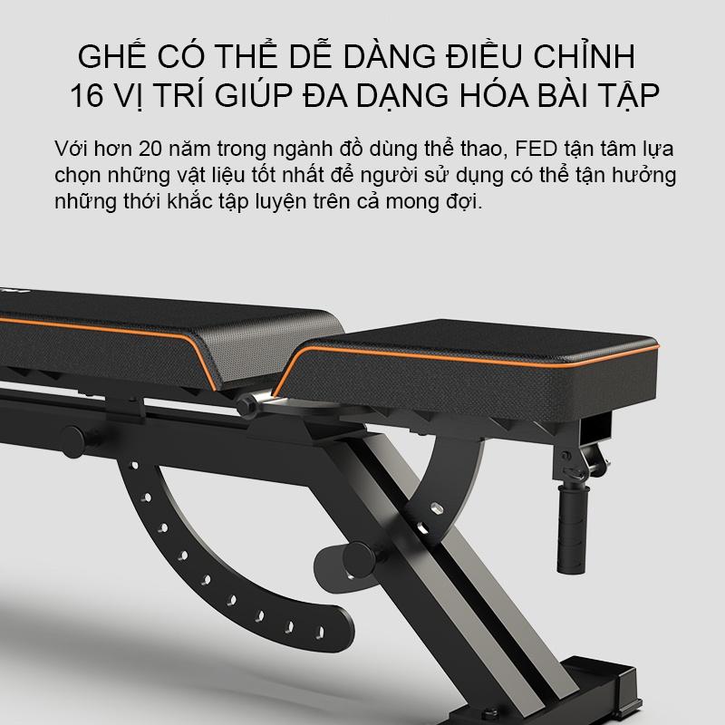 Ghế Tập Tạ Điều Chỉnh Thế Hệ Mới FED-YLD- 0228 (Chịu lực 500kg + thép carbon) - Hàng Chính Hãng