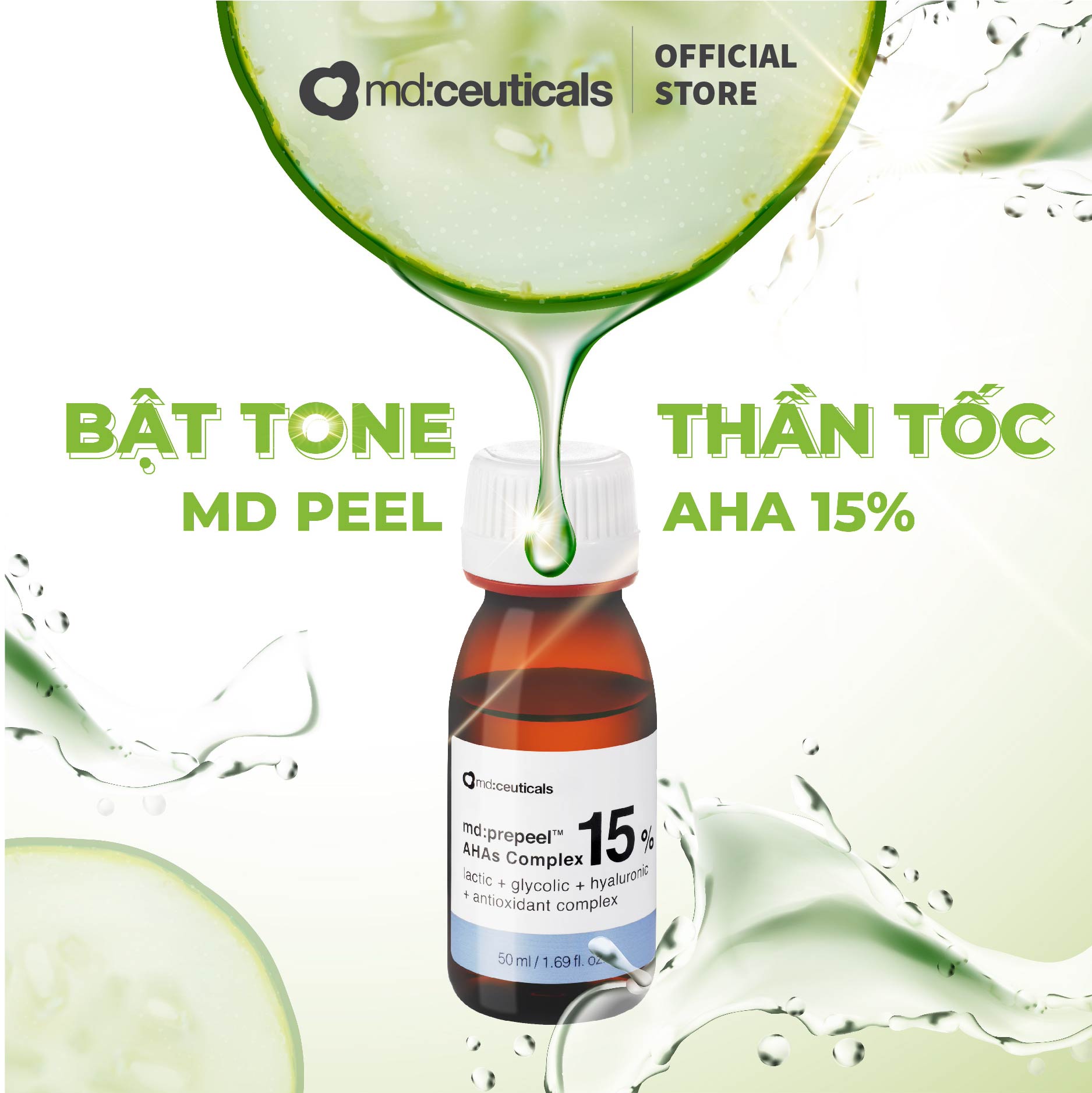 MD:PREPEEL AHAS COMPLEX 15% – THAY DA SINH HỌC TRẮNG SÁNG DA &amp; CĂNG BÓNG