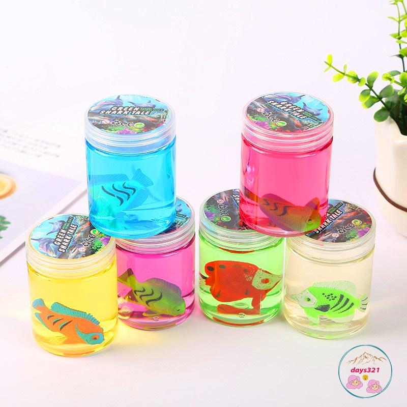 Slime dẻo không dính tay charm con cá bên trong Đồ chơi chất nhờn ma quái squishy Hủ slam