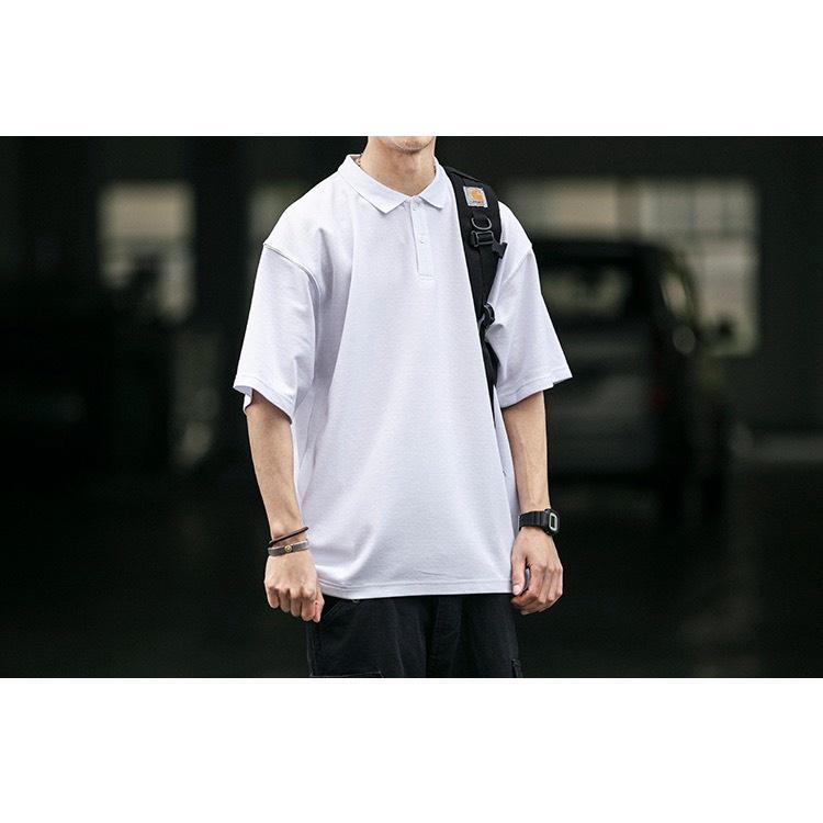 Áo Polo Basic unisex trơn thun nam chất vải cotton cao cấp, ngắn tay cực sang trọng, form rộng unisex, hợp mọi thời đại
