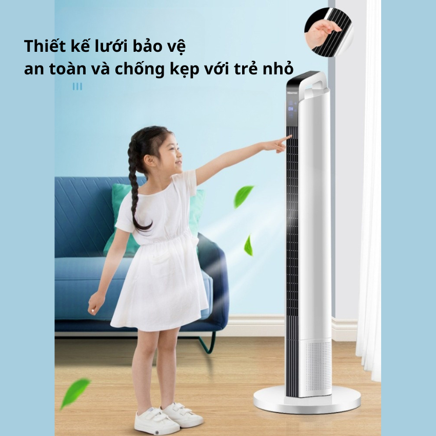 Quạt cây đứng HS màn LED có cảm ứng, điều khiển từ xa, lọc không khí cao cấp- Quạt tháp không cánh mẫu mã hiện đại sang trọng