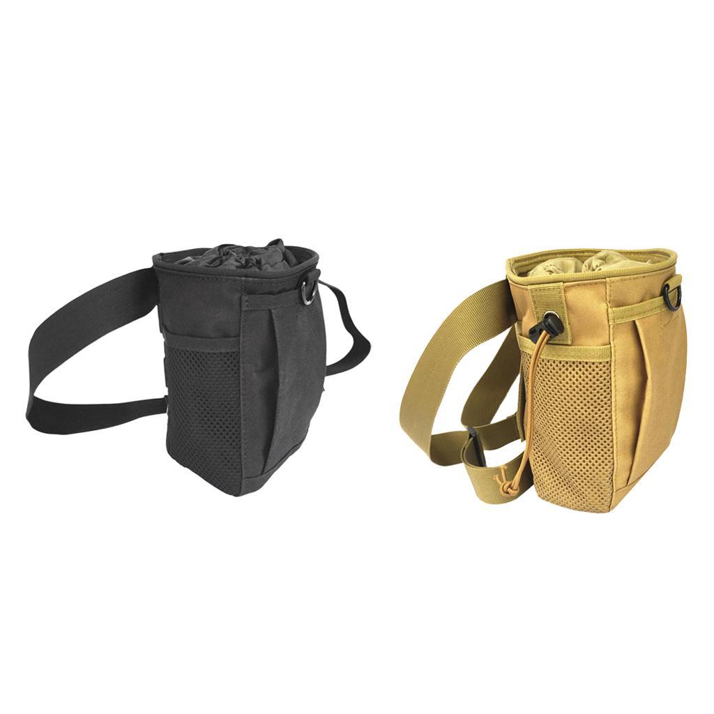 2pcs/set Black+ Tan Strong Durable Chalk Bag with Adjustable & Quick Clip-on Belt for Rock Climbing Weightlifting Bouldering Gym