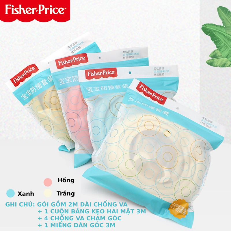 Bộ miếng dán góc và miếng dán cạnh cao cấp Fisher Price chống va đập cạnh bàn, bảo vệ an toàn cho bé sử dụng keo 3M của Mỹ dán an toàn, chắc chắn