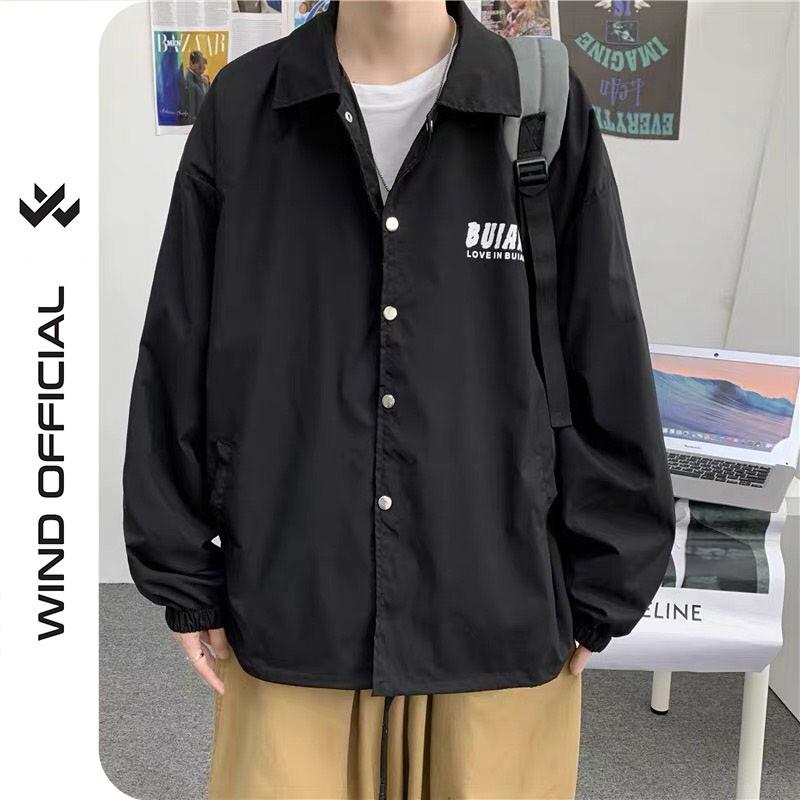  Áo khoác dù cardigan unisex form rộng Mặt Cười nam nữ ulzzang Wind