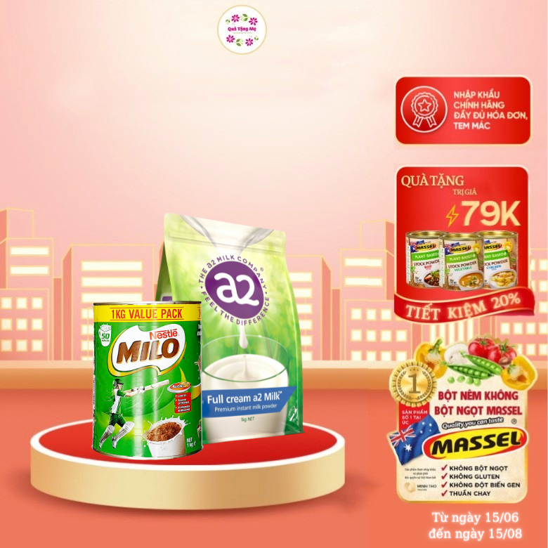 Sữa Milo Úc Nestle và A2 nguyên kem Úc giàu dinh dưỡng giúp trẻ phát triển chiều cao và tăng cường sức tăng- QuaTangMe Extaste