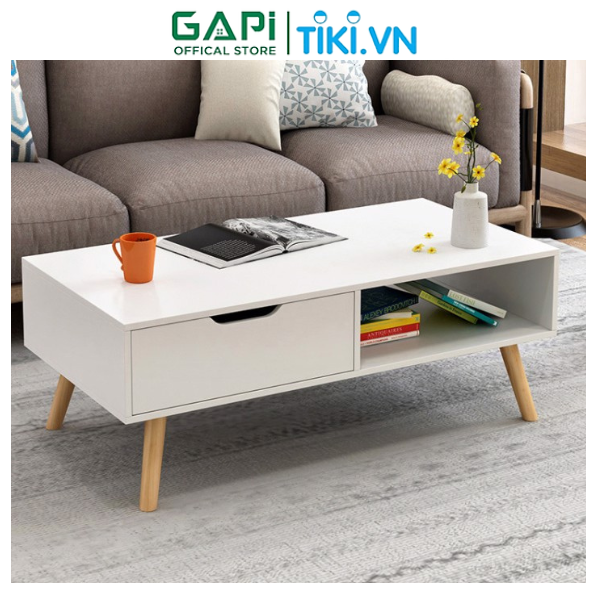 Bàn trà sofa phong cách Bắc Âu, bàn gỗ hiện đại có ngăn đựng đồ thông minh thương hiệu GAPI GP81