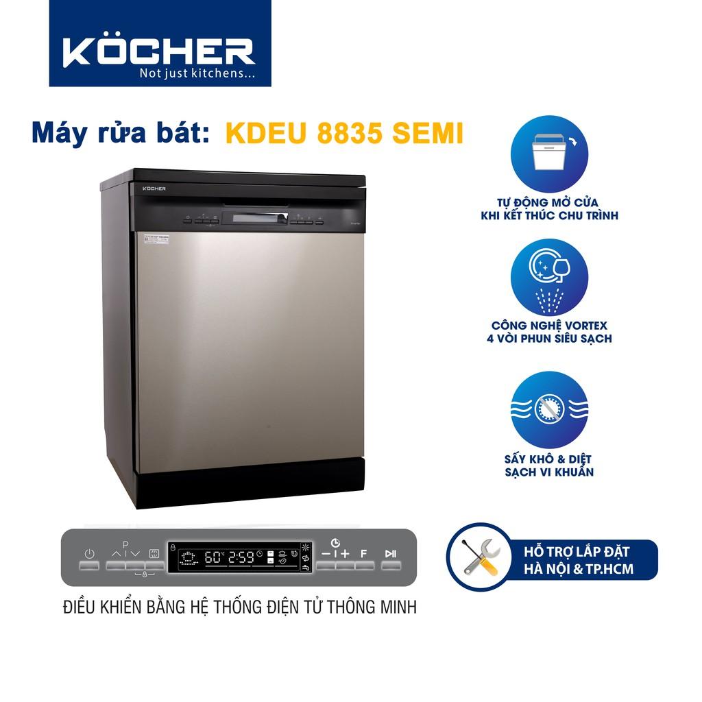 Máy rửa bát 15 bộ Kocher KDEU 8835 SEMI - Hàng chính hãng