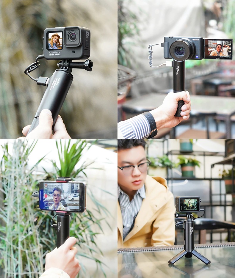 Ulanzi BG-4 / Ulanzi BG-3  Tripod Tích Hợp Pin Sạc Dự Phòng 5000mAh Cho Điện Thoại, Gopro, Máy Ảnh DSLR - Hàng Chính Hãng