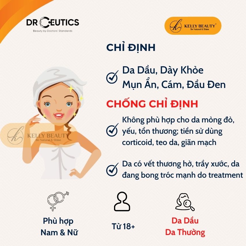 BHA 2% Therapy DrCeutics - Giảm Mụn, Loại Bỏ Da Chết, Dầu Thừa; Se LCL | Kelly Beauty