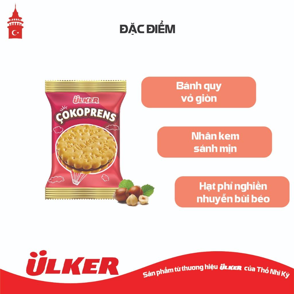Bánh quy ULKER COKOPRENS kẹp kem vị Sô cô la Hạt phỉ loại 30g
