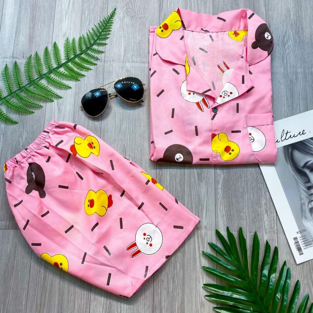 Bộ Ngủ Pijama Kate Cộc Tay 50KMẫu Mới Quần Cộc Bộ Mặc Nhà Pizama Dễ Thương Thoải Mái Cực Yêu